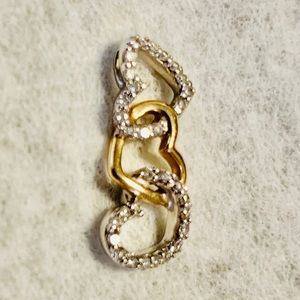 SOLD Genuine diamond & gold heart pendant charm
